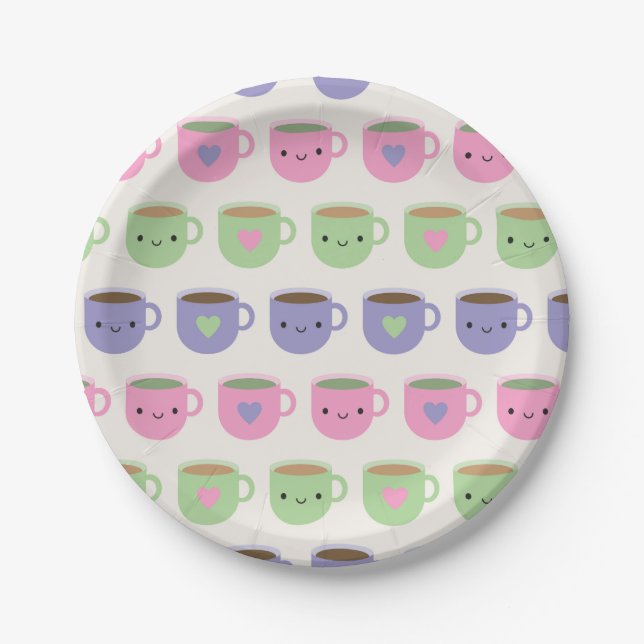 Time For Tea - Kawaii Cup of Tea Paper Plate (Front)