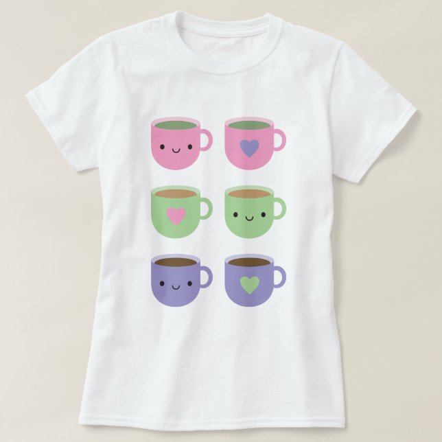 Time For Tea - Kawaii Cup of Tea T-Shirt (Design Front)