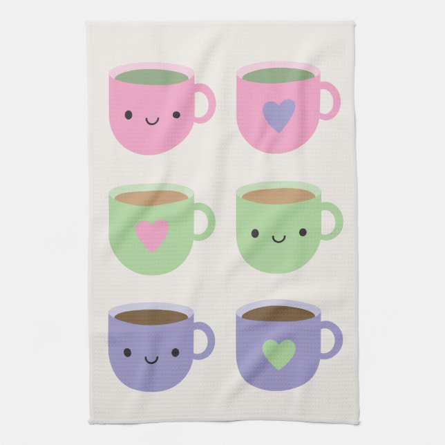 Time For Tea - Kawaii Cup of Tea Towel (Vertical)