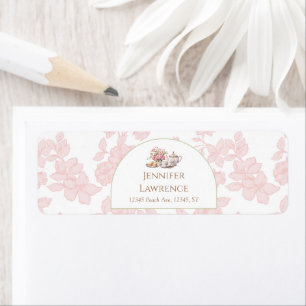 Time for Tea Pink Toile Return Address