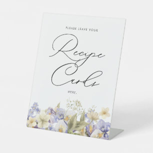 Time For tea Recipe Cards Bridal Shower Pedestal Sign