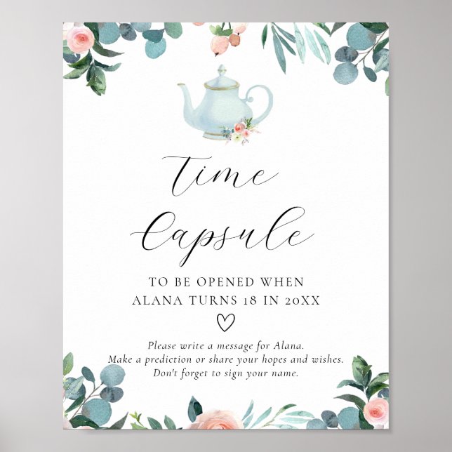 Time for Tea Time Capsule Sign (Front)