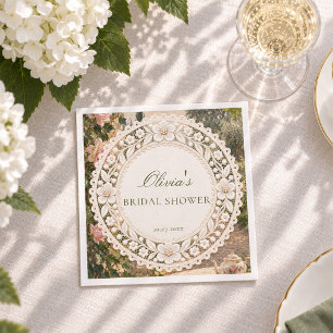 Time for Tea Vintage Lace Garden Bridal Shower Napkin