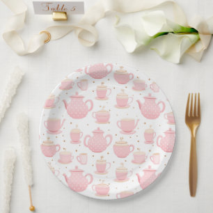 Time for Tea Vintage Pattern Paper Plate