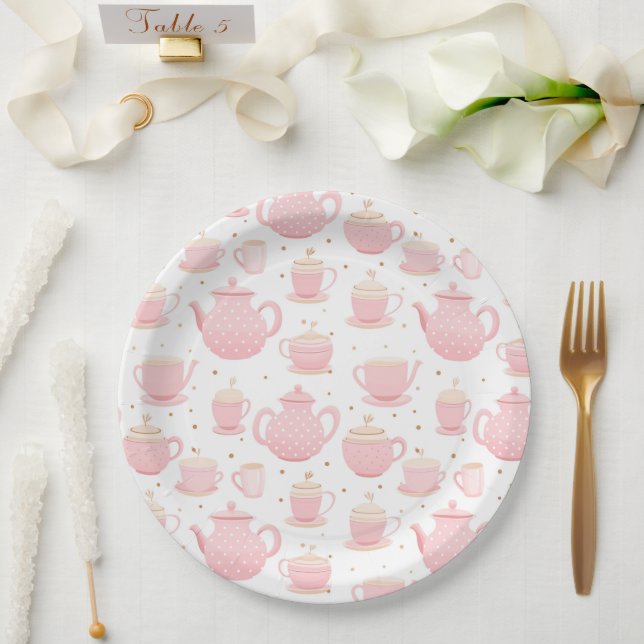  Time for Tea Vintage Pattern Paper Plate (Wedding)