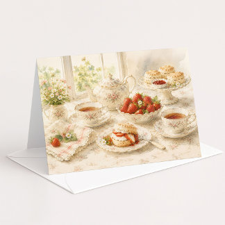 Time for Tea Watercolor Note Card