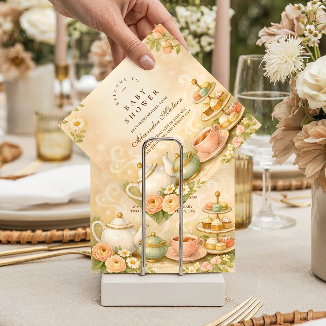 Time for Tea With the Mom-to-Be Baby Shower Napkin (Creator Uploaded)