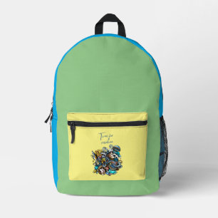 time for vacation printed backpack