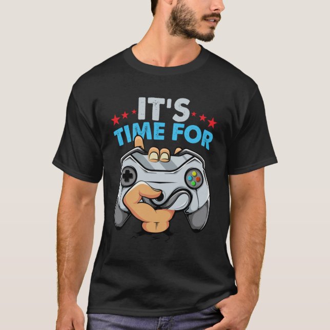 Time for video games classic with controller T-Shirt (Front)