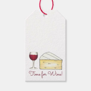 Time for Wine Red Wine + Brie Cheese Gift Tag