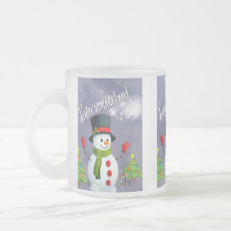 Time for wintertime frosted glass coffee mug