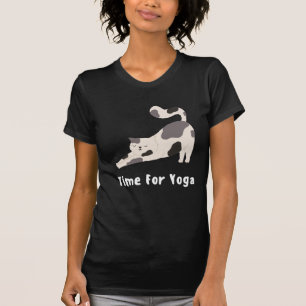 Time for yoga t-shirt cat cute