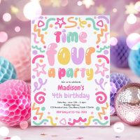 Time Four A Party Confetti Balloon 4th Birthday