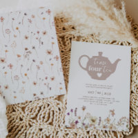 Time Four Tea Floral Birthday Invitation