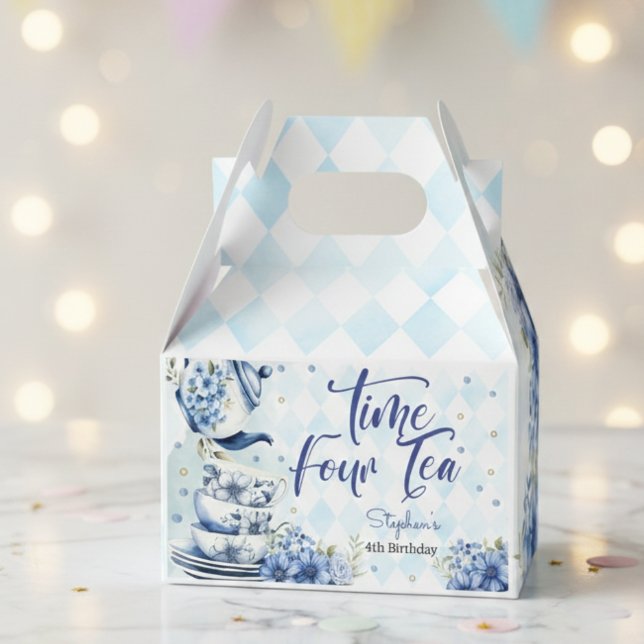 Time four tea, forth birthday for kids favour box (Creator Uploaded)