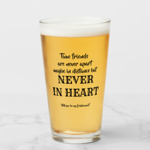 Time Friends - Funny Bridesmaid Proposal Glass