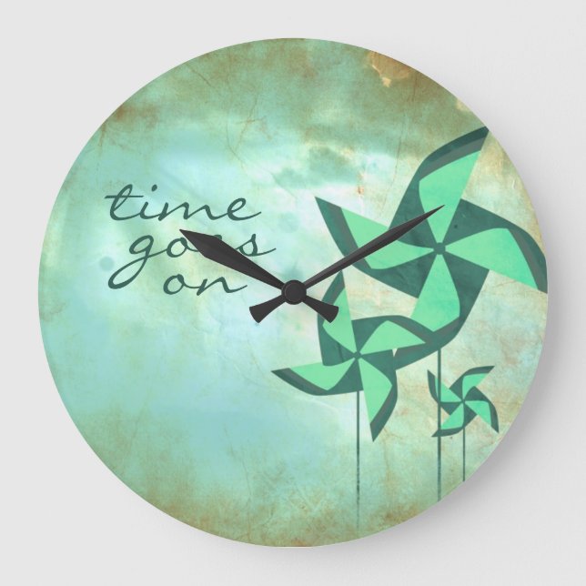 time goes on pinwheel dreams large clock (Front)