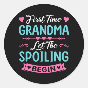 Time Grandma New Grandma Ba Classic Round Sticker
