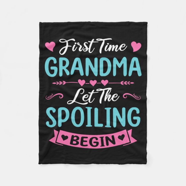 Time Grandma New Grandma Ba  Fleece Blanket (Front)