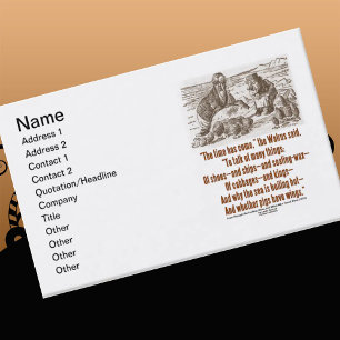 Time Has Come To Talk Of Many Things (Wonderland) Business Card