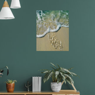 Time Heals All Wounds - Footprints in the Sand Poster