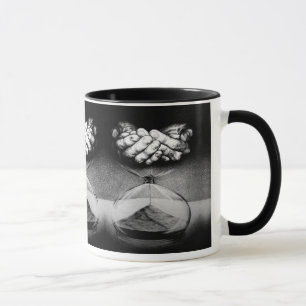 Time Hourglass hands Pencil drawing Surreal art Mug