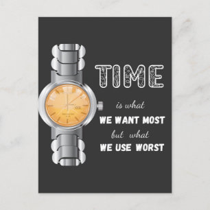 Time Inspirational Quote Postcard