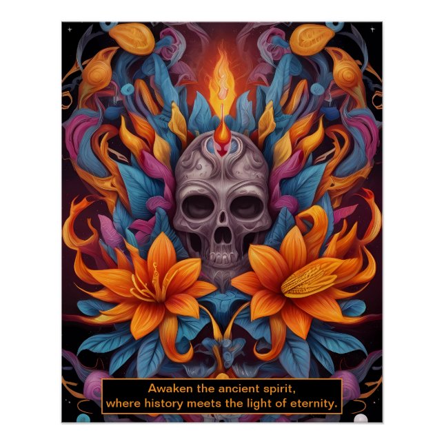 Time is a circle, and wisdom is its centre Mayan Poster (Front)