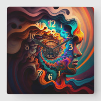 Time Is All In Your Mind Square Wall Clock