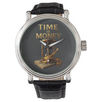 TIME IS MONEY - Vintage Motivational Entrepreneur Watch