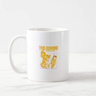 Time Is Running Minimalist Clock & Life Concept Coffee Mug
