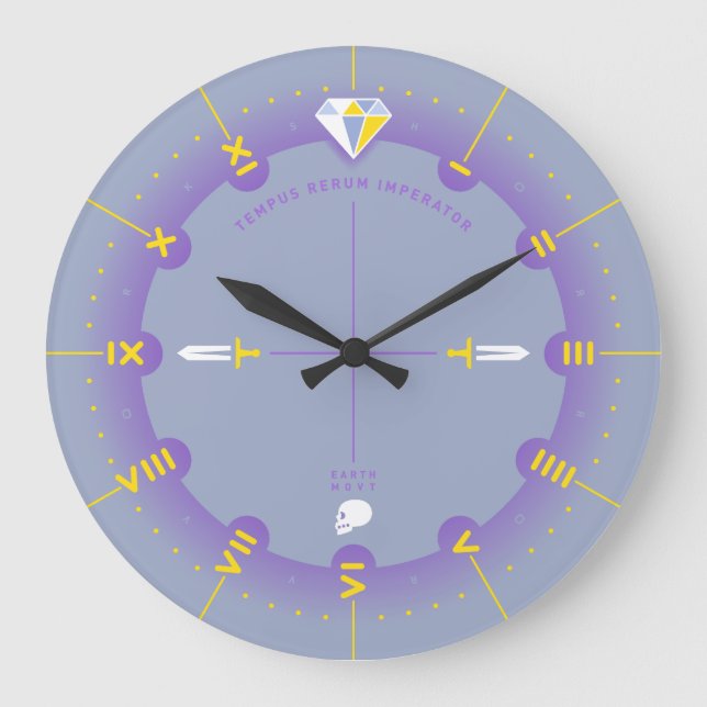 Time Is The Ruler of All Things Large Clock (Front)