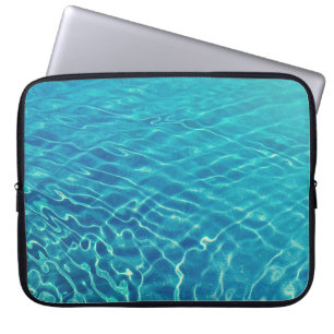 Time lapse photography of blue body of water laptop sleeve