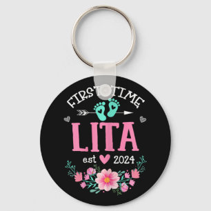 Time Lita Est 2024 Floral Pregnancy Announcement W Key Ring