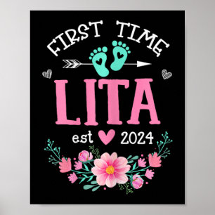 Time Lita Est 2024 Floral Pregnancy Announcement W Poster