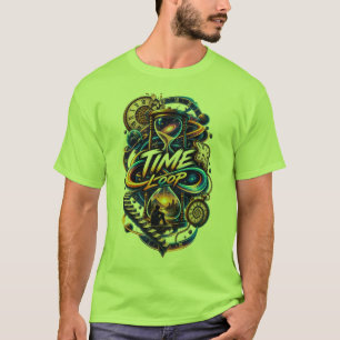 Time Loop – Surreal Cosmic Time Travel Art T-Shirt