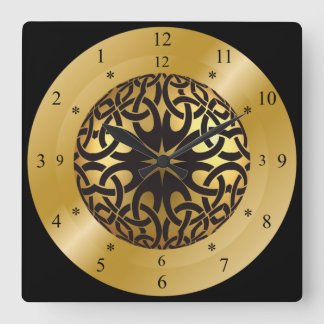 Time Machine Clock~Golden Black Hole~Time Travel Square Wall Clock