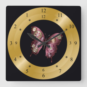 Time Machine Clock ~ Steampunk~ Butterfly~ Gears ~