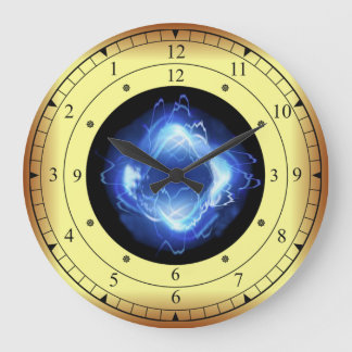 Time Machine ~ Glowing Blue Wave Time Portal ~ Large Clock