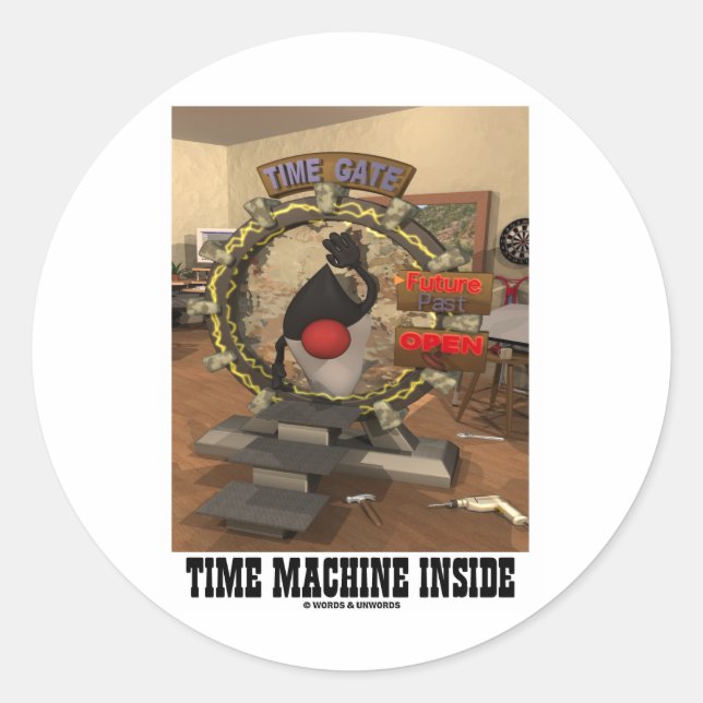 Time Machine Inside (Open Source Duke) Classic Round Sticker (Front)