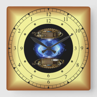 Time Machine Portal ~ Time/Space/ Continuum ~ Square Wall Clock