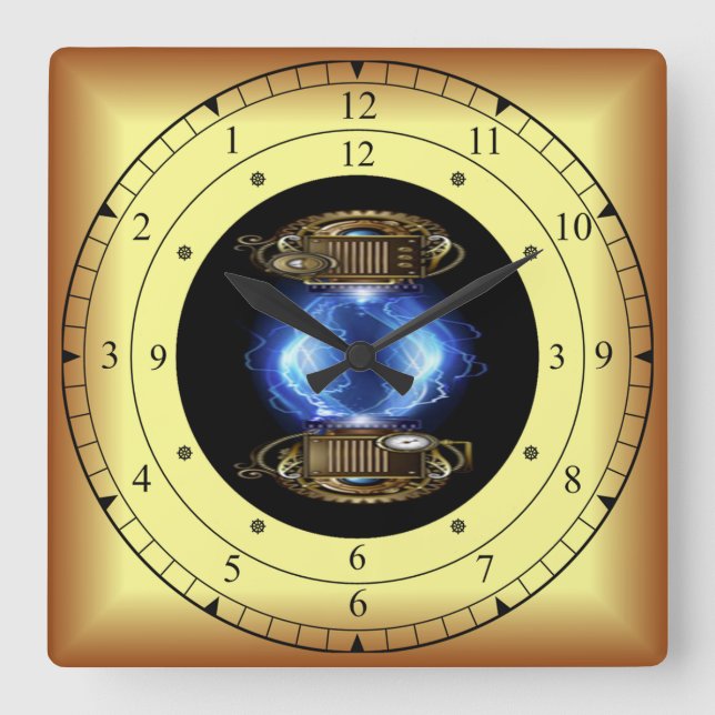 Time Machine Portal ~ Time/Space/ Continuum ~ Square Wall Clock (Front)