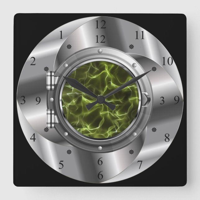 Time Machine Portal ~XZZ 02~Time/Space/Continuum ~ Square Wall Clock (Front)