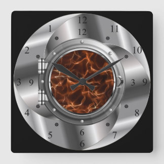 Time Machine Portal ~XZZ 03~Time/Space/Continuum ~ Square Wall Clock