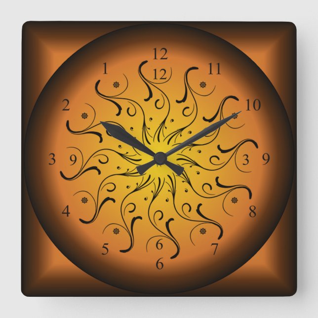 Time Machine ~ Space/Time Continuum ~   Square Wall Clock (Front)