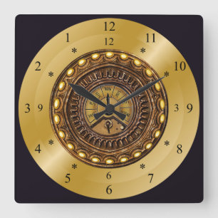 Time Machine ~ Space/Time Continuum ~ Time Travel  Square Wall Clock