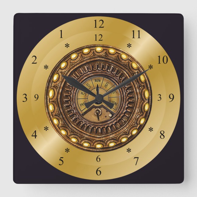 Time Machine ~ Space/Time Continuum ~ Time Travel  Square Wall Clock (Front)