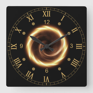 Time Machine ~ Spiral Fire Vortex ~ Time Portal ~ Square Wall Clock