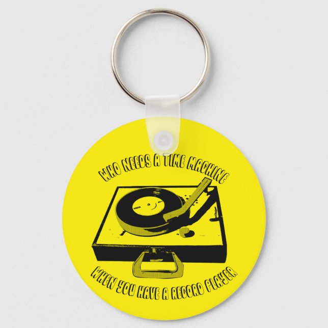 Time Machine Vinyl Record Player Turntable Key Ring (Front)