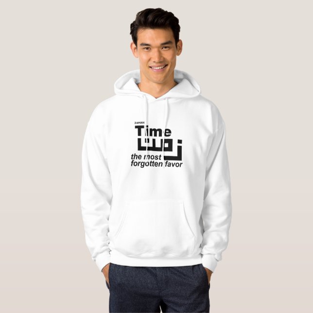 Time Man White  Hoodie (Front Full)